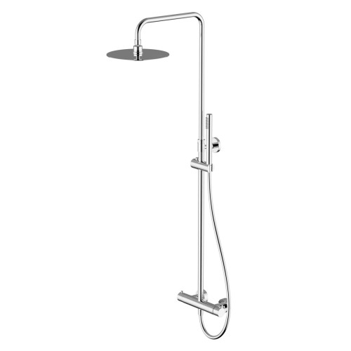 External single lever shower 2 ways  mixer with adjustable shower column,  inox shower head ø 250 and shower kit
